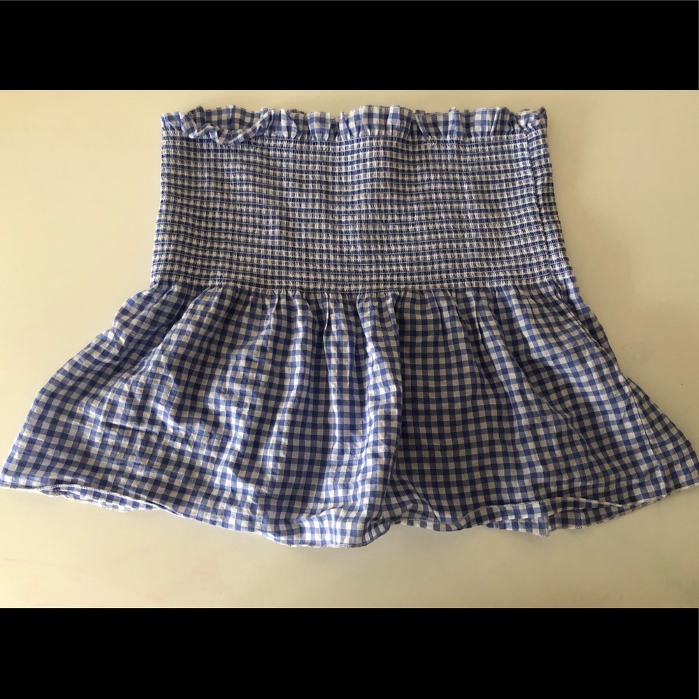 H&M - Blue Plaid Tube Top